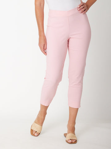 7/8 Slim Cottolen Stretch Pull on Pant -  Pastel pink - 24152 - Clothes for Senior & Elderly Women