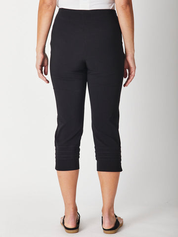 Button 3/4 Length Bengaline Pant - Black 24493-SC - Spring/Summer