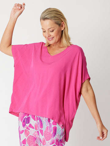 Pebbles Core Rayon V Top - Hotpink -30528 - Spring/Summer