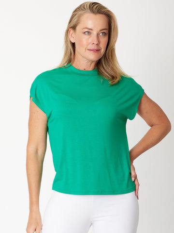 Cap Under Jacket Top -  Emerald - 25892 - Spring/Summer