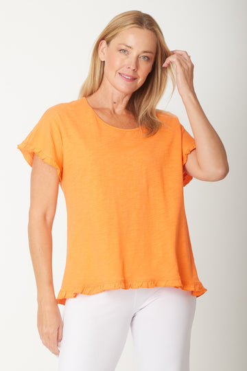 Ruffle Core Top- Orange - 26423 - Spring/Summer