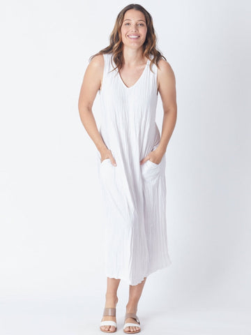 Stella Maxi Sleeveless Dress - White 27055-S - Spring/Summer