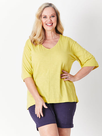 Olga Drop Shoulder Top - Citrine 27512-S - Spring/Summer