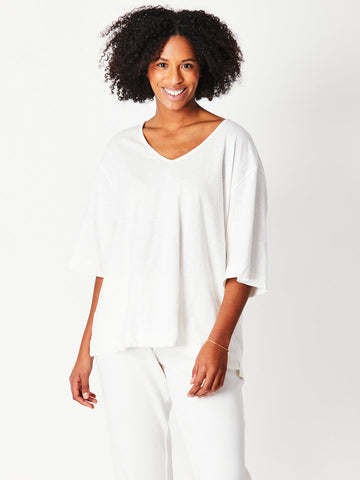 Olga Drop Shoulder Top - White 27512-S - Spring/Summer