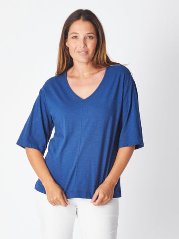 Olga Drop Shoulder Top - Navy Blue 27512-S - Spring/Summer