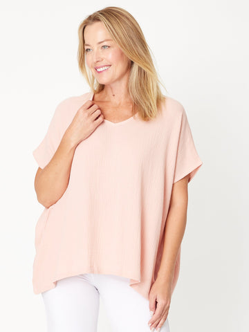 Bubble Cotton Kimono Top - Peach - 29381 - Spring/Summer