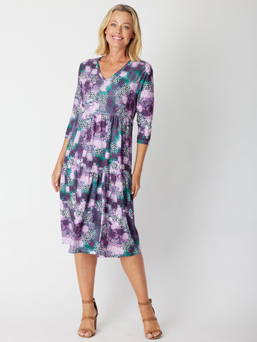 3/4 Tier Dress- Plum - 30050 - Spring/Summer