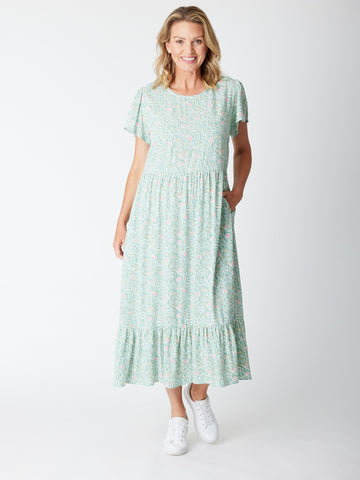 Flutter Slv Tier Dress - Sage 30424 - Spring/Summer