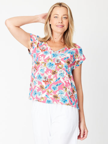 Teardrop Print Top- Pink 30473 - Spring/Summer