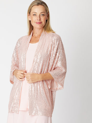 Kimono Sparkle Tonight Jacket- Blush -30564 - Spring/Summer