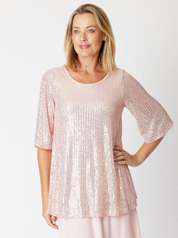 Monty Tonight Short Sleeve Top- Blush 30569 - Spring/Summer
