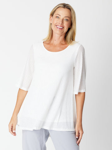 Monty Tonight Short Sleeve Top- White 30569 - Spring/Summer