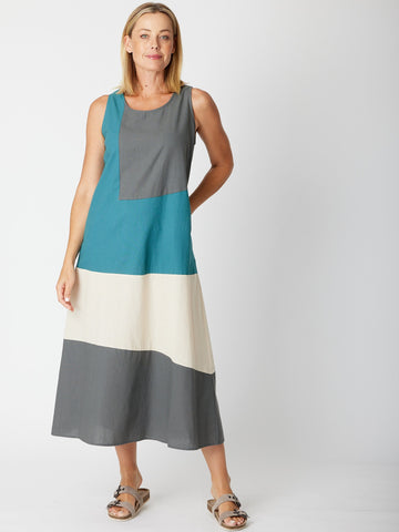 Ho Chi Min 90 Degrees Dress - Petrol - 30614 -