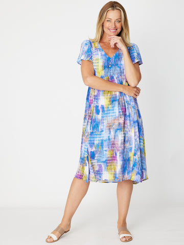 Digital Flounce Sleeve Dress - Electric - 31279 - Spring/Summer