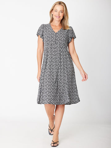 The Flounce Dress - Black/White 30818 - Spring/Summer