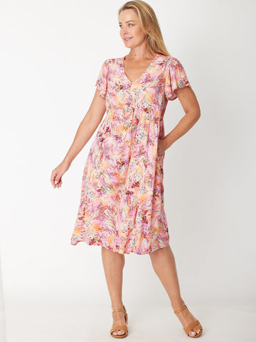 The Flounce Dress - Pink Print 30818 - Spring/Summer
