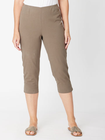 Cottolene Crop 3/4 Pant - Khaki - 30825 - Clothes for Senior & Elderly Women