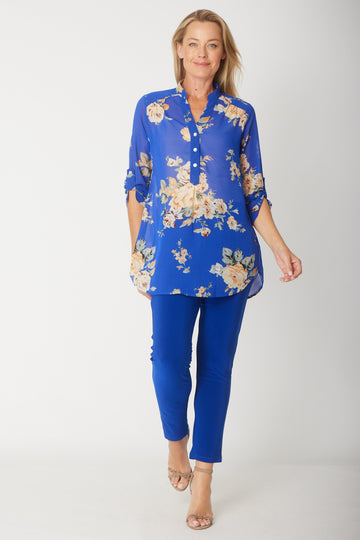 Avery Chiffon Shirt - Blue - 31371 -