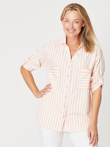 Pastel Stripe Shirt - Peach - 31419 - Spring/Summer