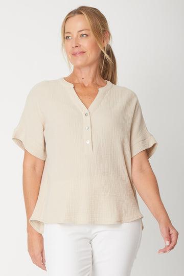 Grandpa Top - Beige- 31430 - Spring/Summer