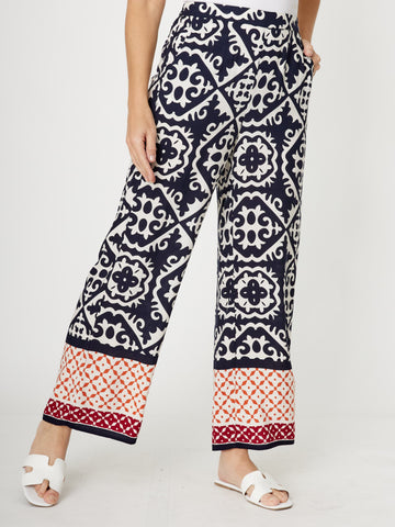 Border Crop Pant - Navy - 31450 - Spring/Summer