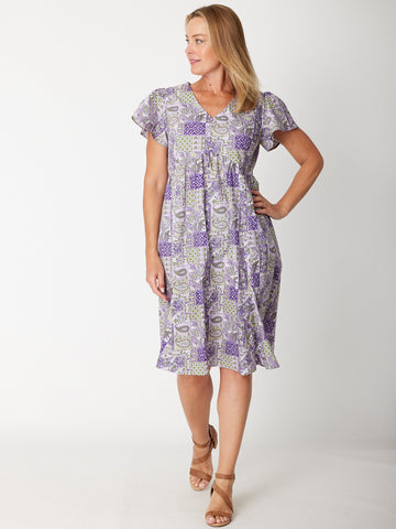 Cotton Flounce Dress- 31483 - Lilac - Spring/Summer