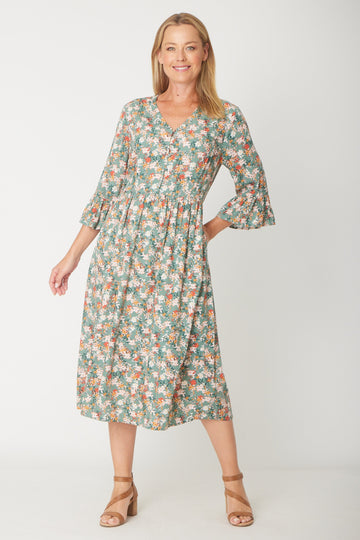 Gemma Ruffle Dress -  Sage - 31570 - Spring/Summer
