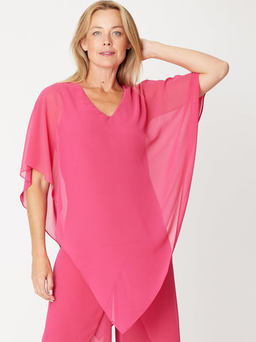 Gilliana Chiffon Top - Fushia 31585 - Spring/Summer
