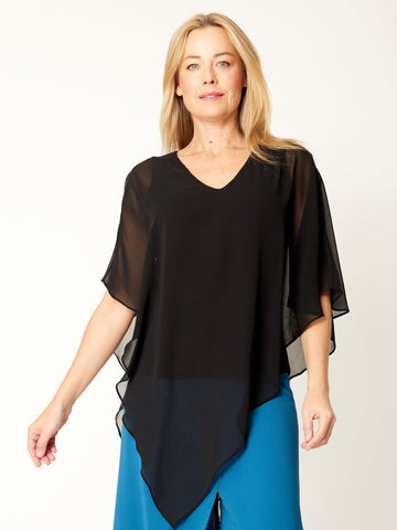 Gilliana Chiffon Top - Black 31585 - Spring/Summer