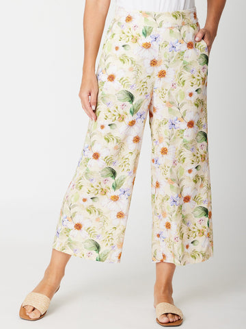 Linen ¾ Pocket Pant - Floral -31610 - Spring/Summer