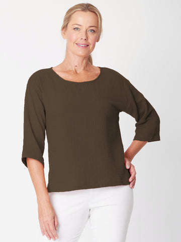 Tarin 3/4 Top - Choc - 31729 - Spring/Summer