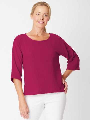 Tarin 3/4 Top - Raspberry - 31729 - Spring/Summer