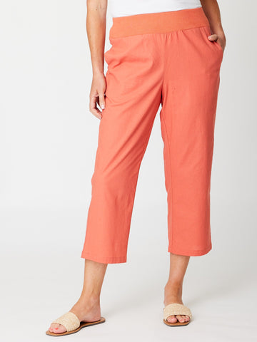 Wide Leg Crop Pant - Cinnamon - 31749 - Clothes for Senior & Elderly Women