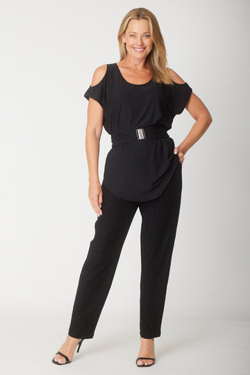 Cold Shoulder Tunic - Black - 13349 - opm