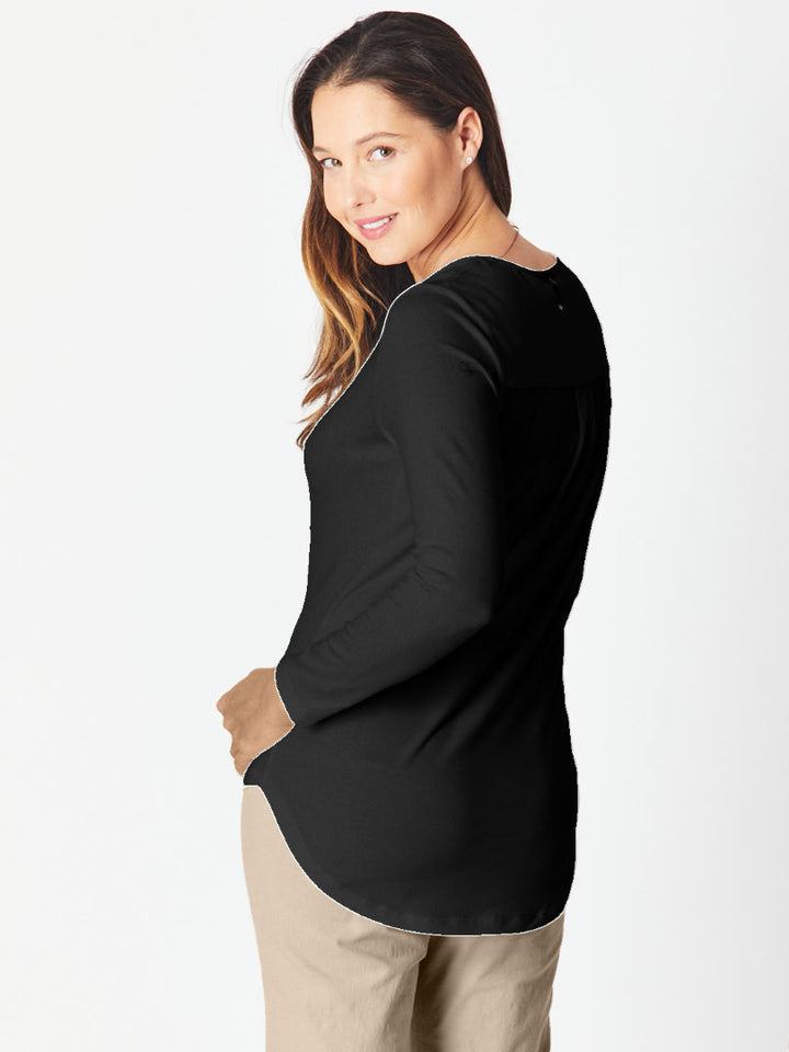 V Long Sleeve Core Top - Black - 18109