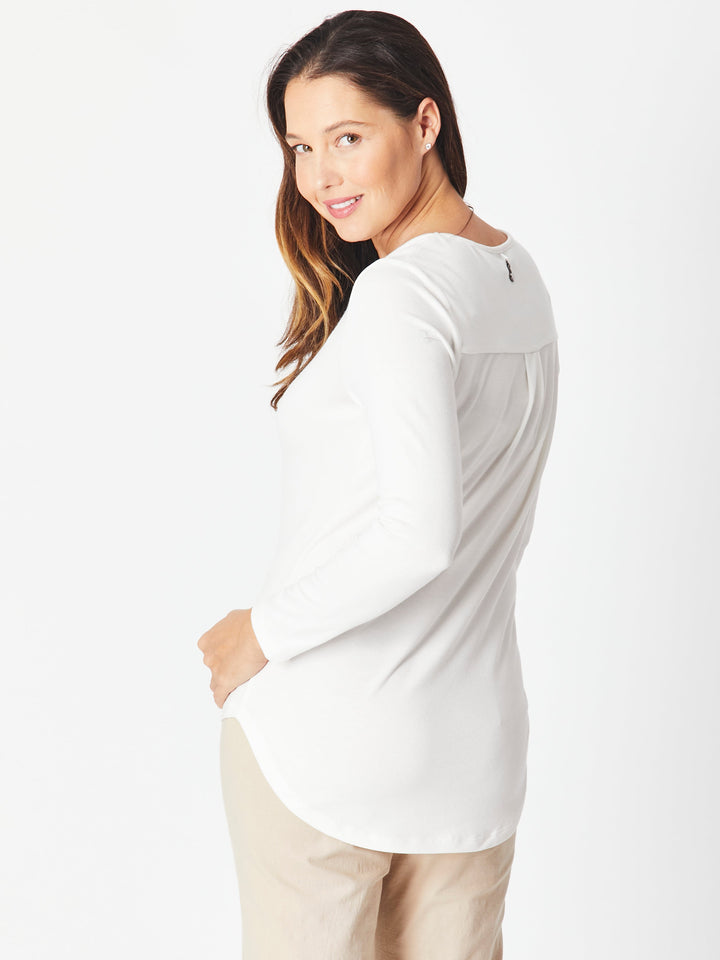 V Long Sleeve Core Top - White ( Ivory) - 18109