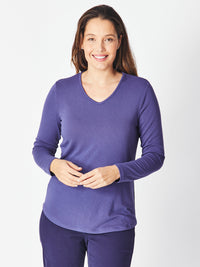 V Long Sleeve Core Top - Lavender 18109- S