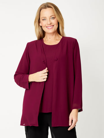 Georgia Chiffon Core Jacket - Shiraz - 31791 - Coats & Jackets