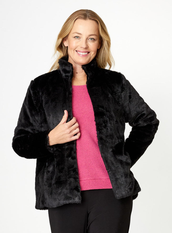 Fur Edge To Edge Cardy - Black - 31662