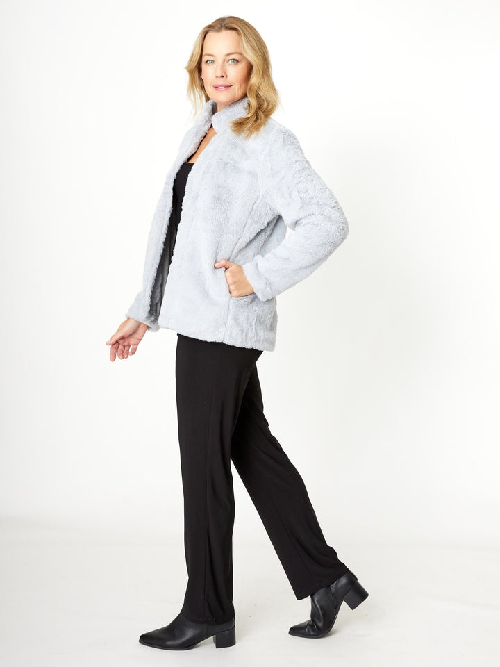 Fur Edge To Edge Cardy - Silver - 31662