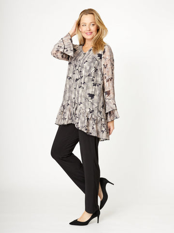 Viola Tunic Shirt- Choc -31834 - Cordelia St