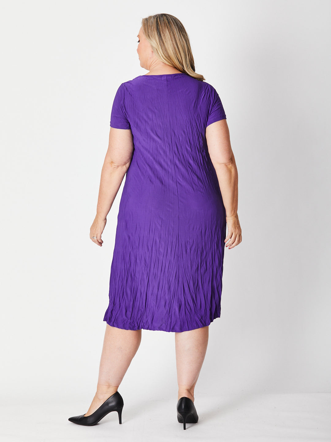 Cap Sleeve Stella Dress - Purple - 30915