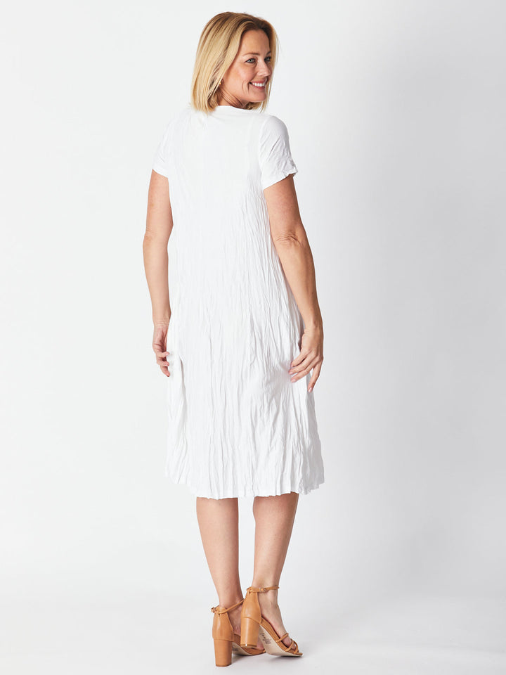 Cap Sleeve Stella Dress - White - 30915