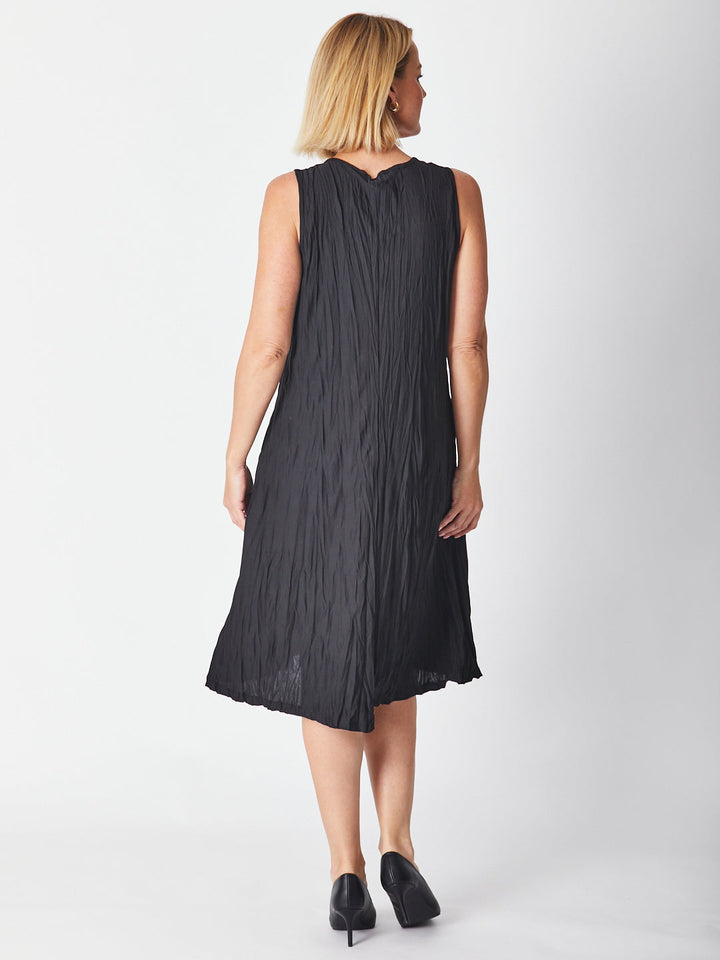 Stella Midi Dress - Black- 19768