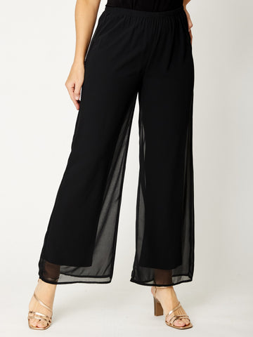 Chateau Plain Chiffon Pant- Black - 20405 - 