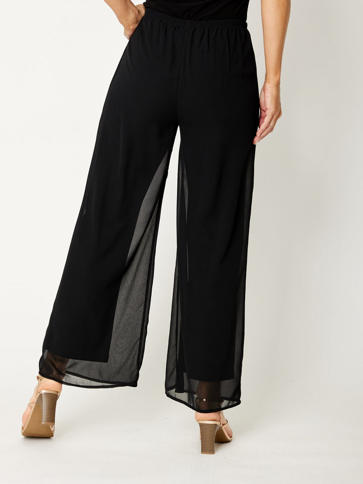 Chateau Plain Chiffon Pant- Black - 20405