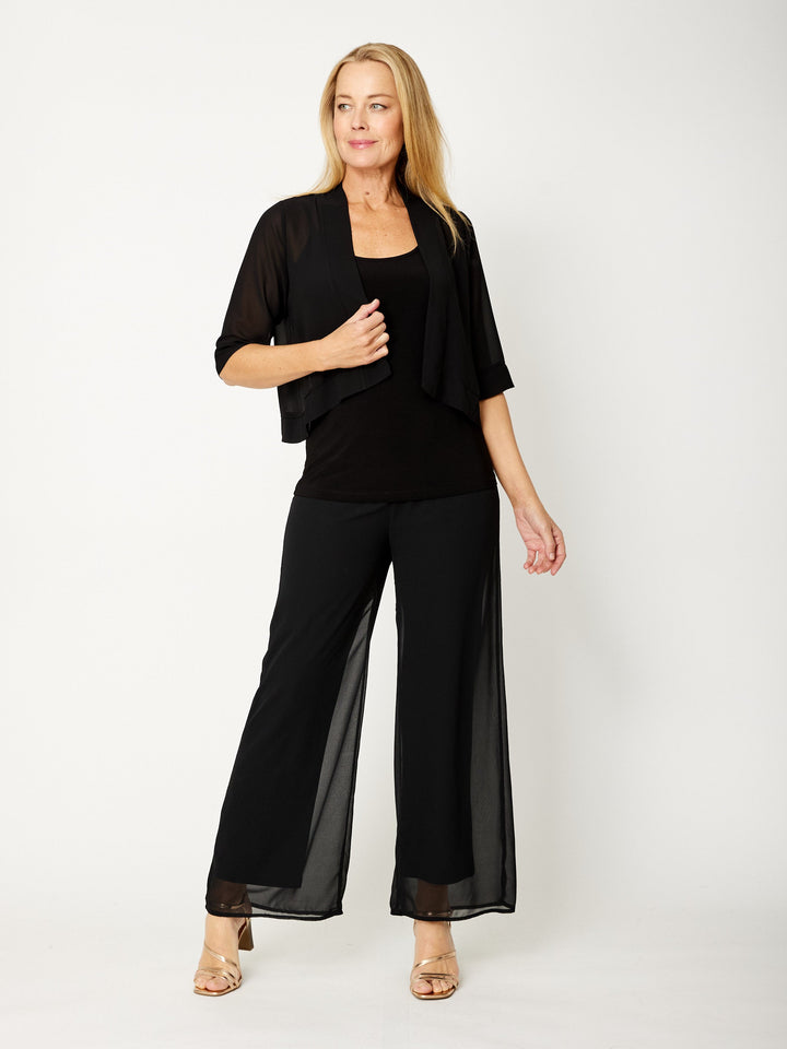 Chateau Plain Chiffon Pant- Black - 20405