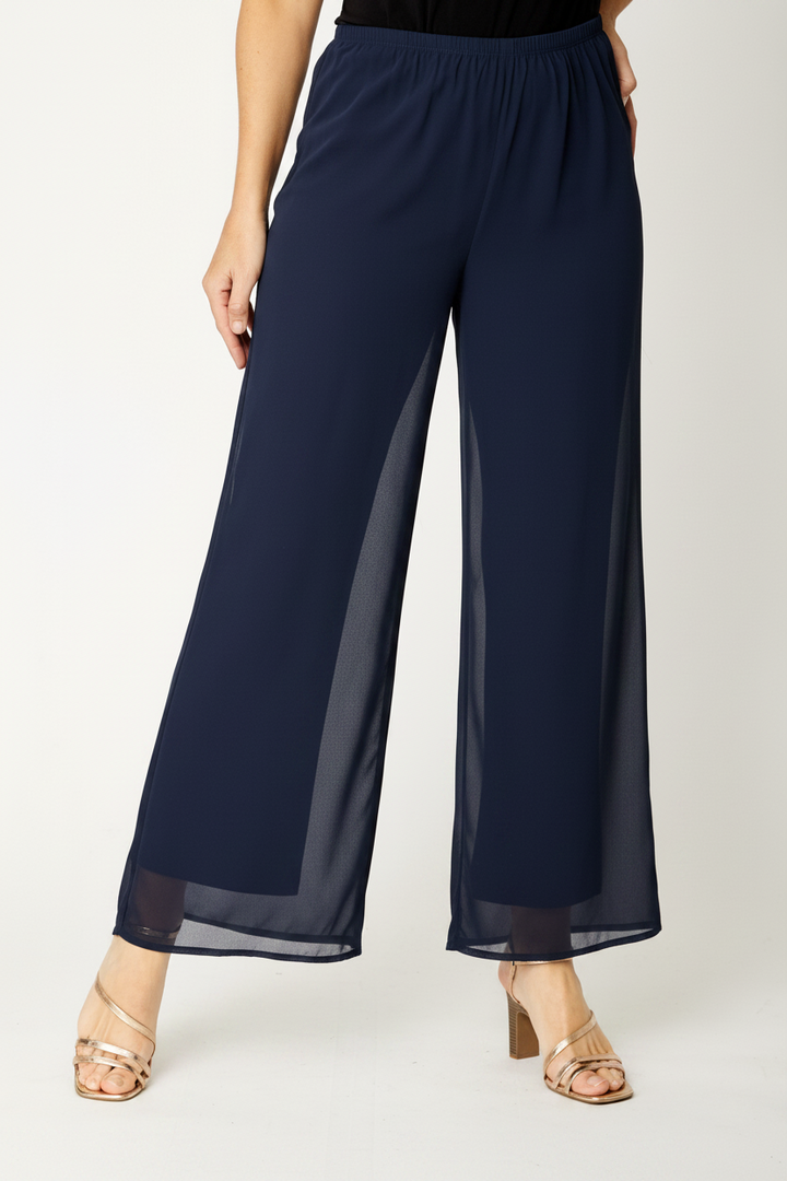 Chateau Plain Chiffon Pant- Navy - 20405