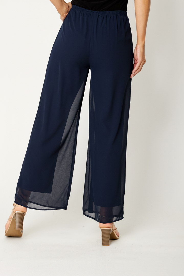 Chateau Plain Chiffon Pant- Navy - 20405