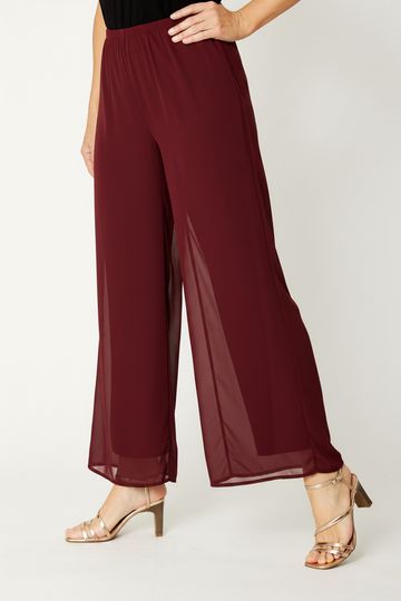 Chateau Plain Chiffon Pant- Shiraz - 20405 - 